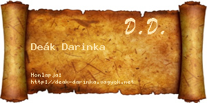 Deák Darinka névjegykártya